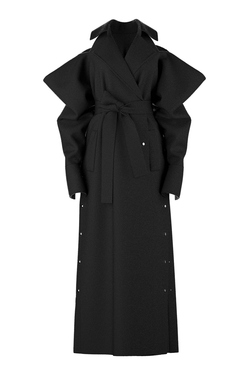 Alternative view of BLACK WOOL TRENCH